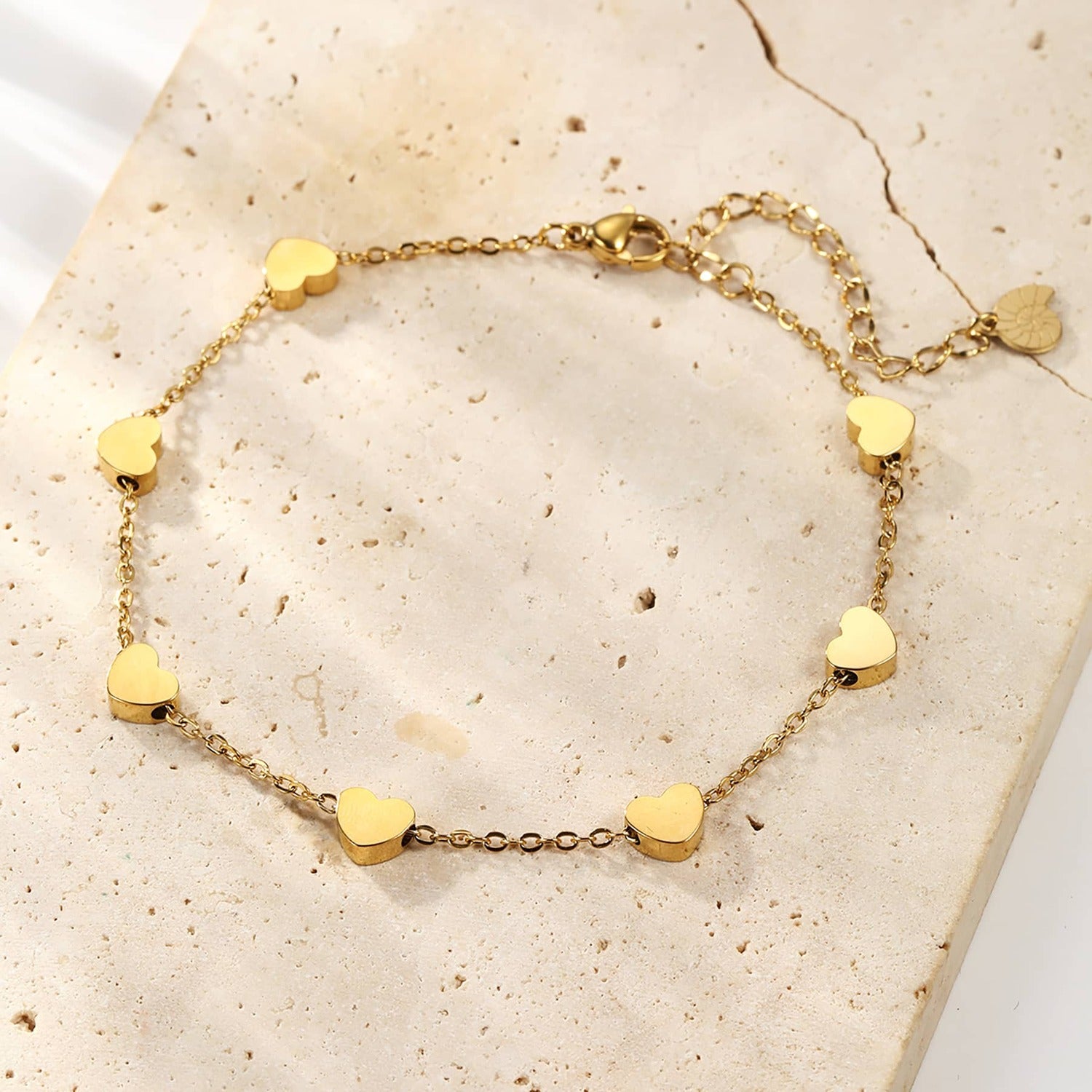 Bracelet de Cheville Multi Cœurs